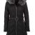 Geaca dama casual, cordon talie, gluga imblanita, neagra