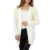 Pulover dama casual din material tricotat cu aplicatii cu perle, ivory