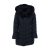 Geaca dama casual, guler imblanit, bleumarin