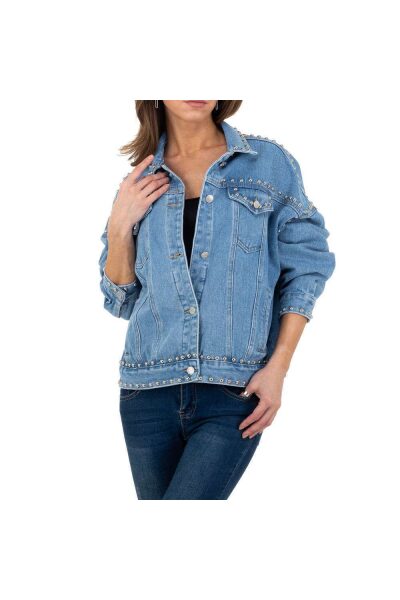 Jacheta dama cu capse, din denim, albastra Jacheta dama cu capse, din denim, albastra