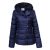 Geaca dama casual din fas cu gluga, bleumarin