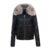Jacheta dama guler imblanit, buzunare mari, neagra