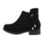 Botine dama casual, accesorizate lateral, negre