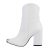 Botine dama elegante varf ascutit accesorizat, albe