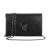 Geanta crossbody mica cu bareta din lant, neagra