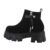 Ghete dama casual, talpa groasa, inchidere cu siret, negre