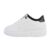 Pantofi sport, dama, talpa inalta, albi