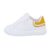 Pantofi sport dama, cu siret, alb/mustar