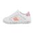 Pantofi sport, dama, accesorizati cu capse, alb / roz