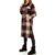 Trench dama , casual, material pufos si gros, in carouri, bordo