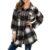 Camasa dama, material gros, casual, in carouri, neagra