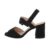 Sandale dama elegante, toc gros, negre