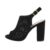 Sandale dama elegante, piele ecologica perforata, negre