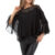 Bluza dama casual, stil lejer, maneci cu volane, neagra